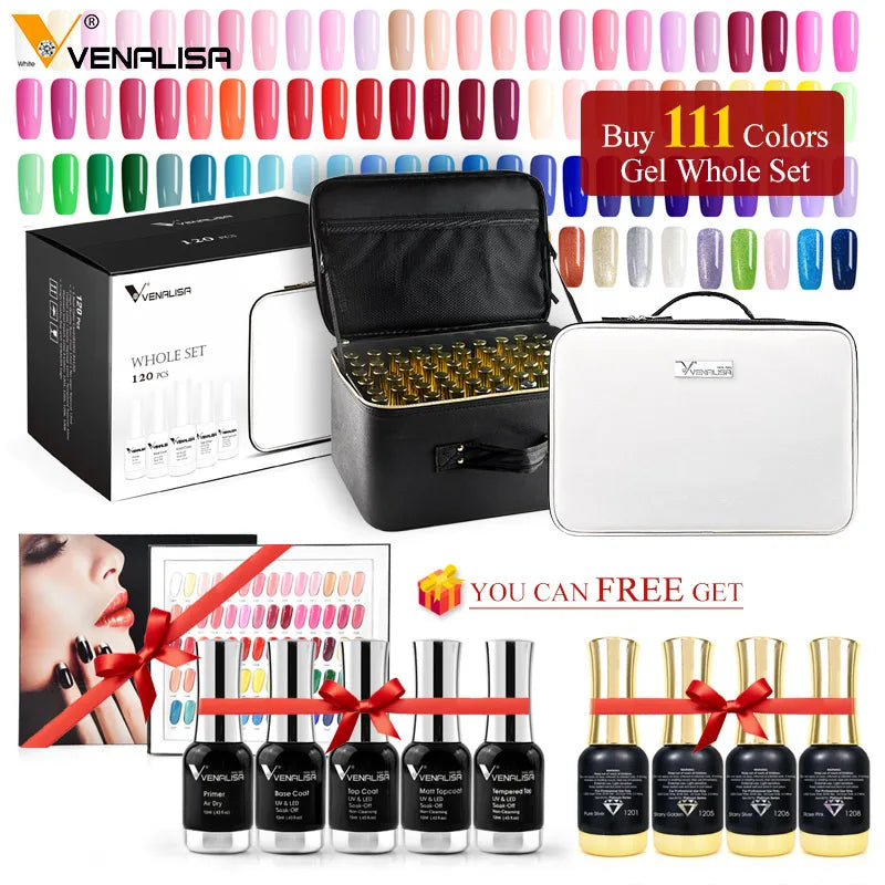VENALISA Gel Polish Set (120PCS × 12ml) – TPO-Free Color Gel Nail Kit for Nail Art & Salon-Style Manicures
