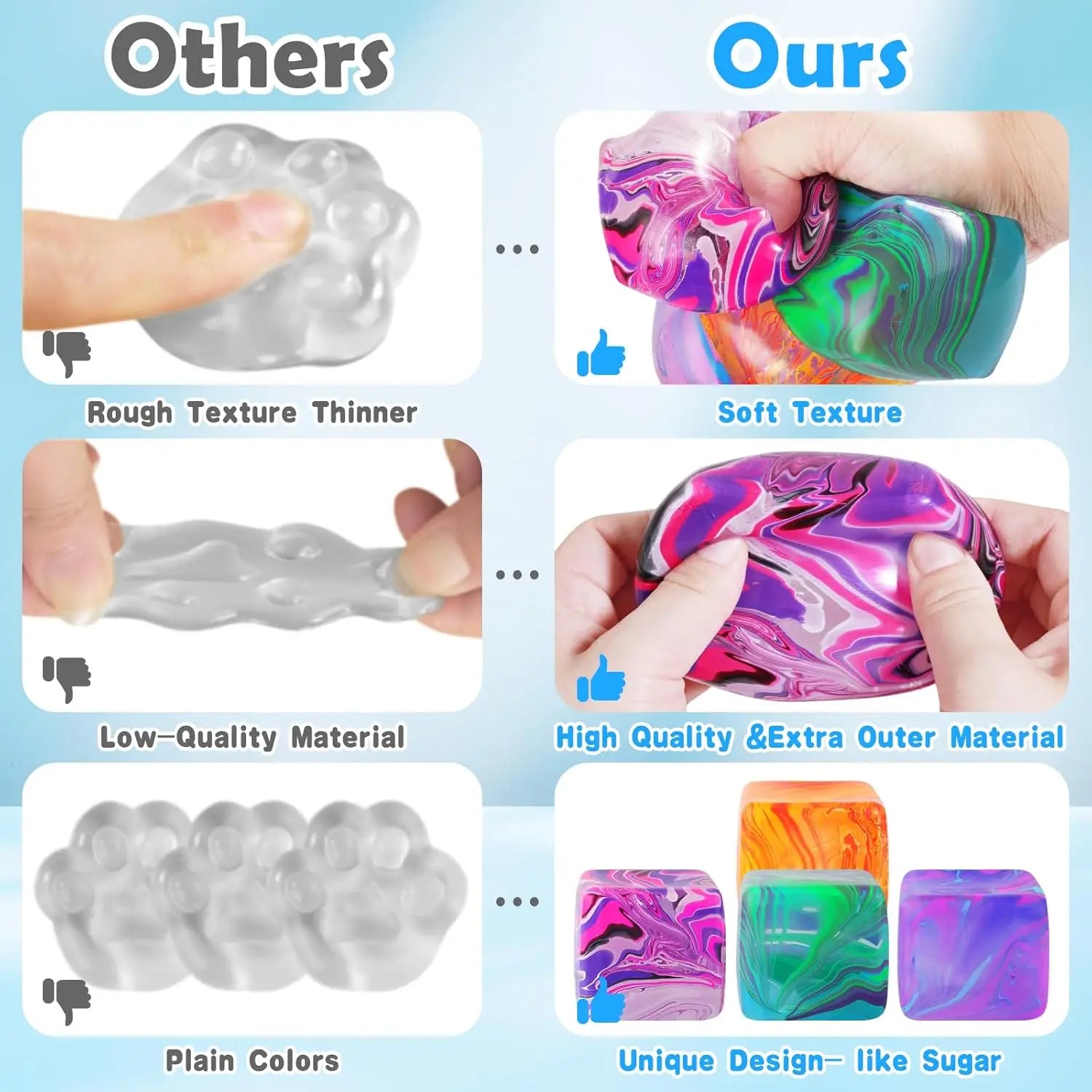 Ice Cube Sensory Fidget Toy — Squishy Stress-Relief Rabbit Squeeze Toy — view 5 of toys