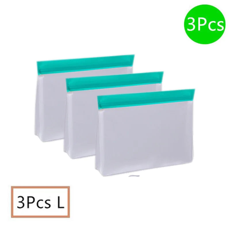 Storage Organizer Silicone Food Bag Set — Reusable Stand-Up Freezer Bags BPA-Free Leakproof — view 11 of storage & organisation