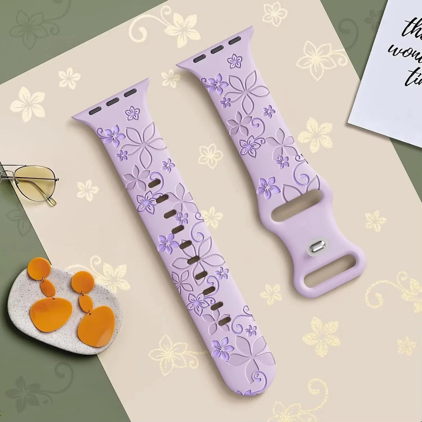 Engraved Silicone Strap for Apple Watch — Sport Band 38/40/41/42/44/45/49mm — view 3 of watch straps