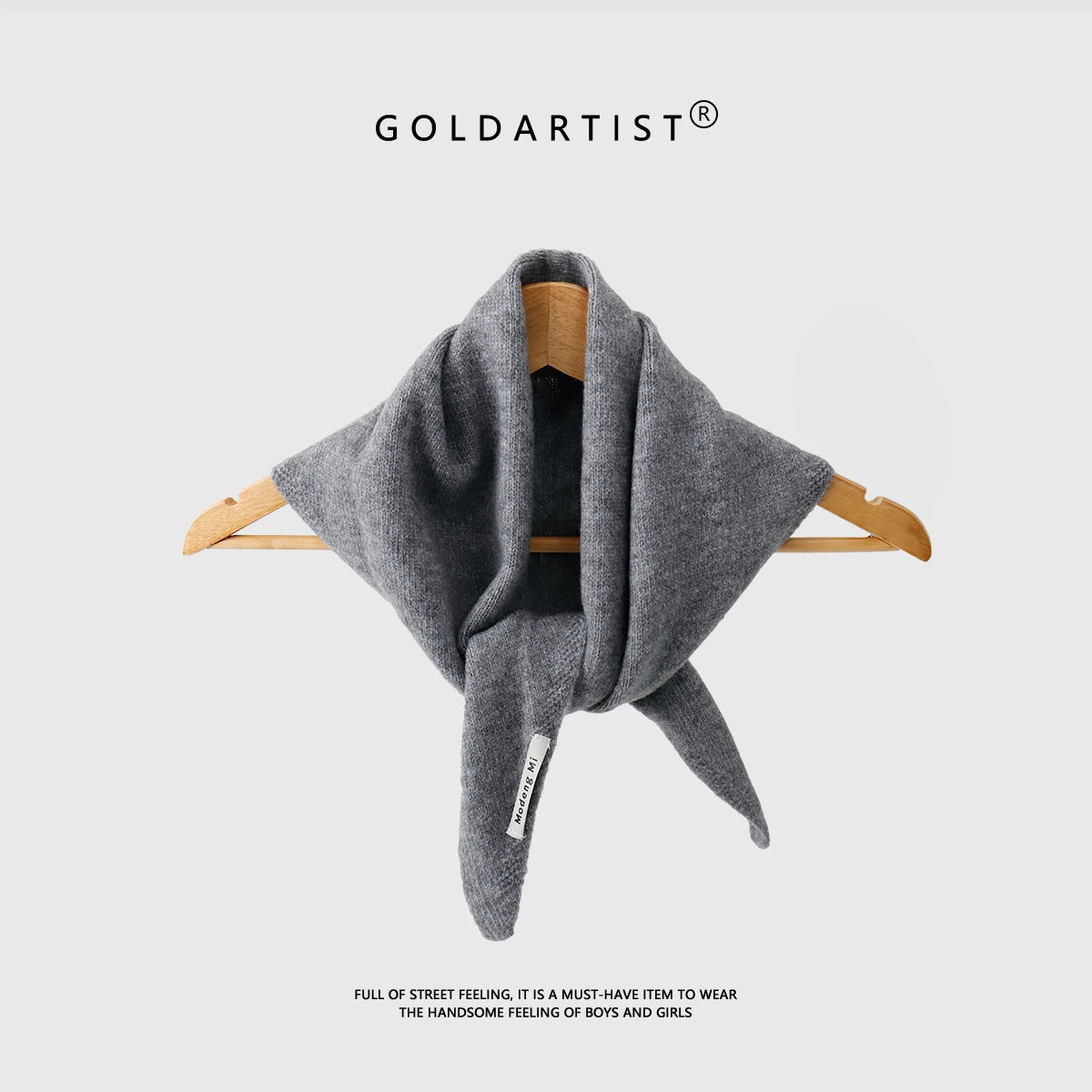 Cashmere Triangle Scarf — Hands-Free Knitted Wrap Versatile Headscarf Women's Neck Protection — view 7 of scarves & wraps
