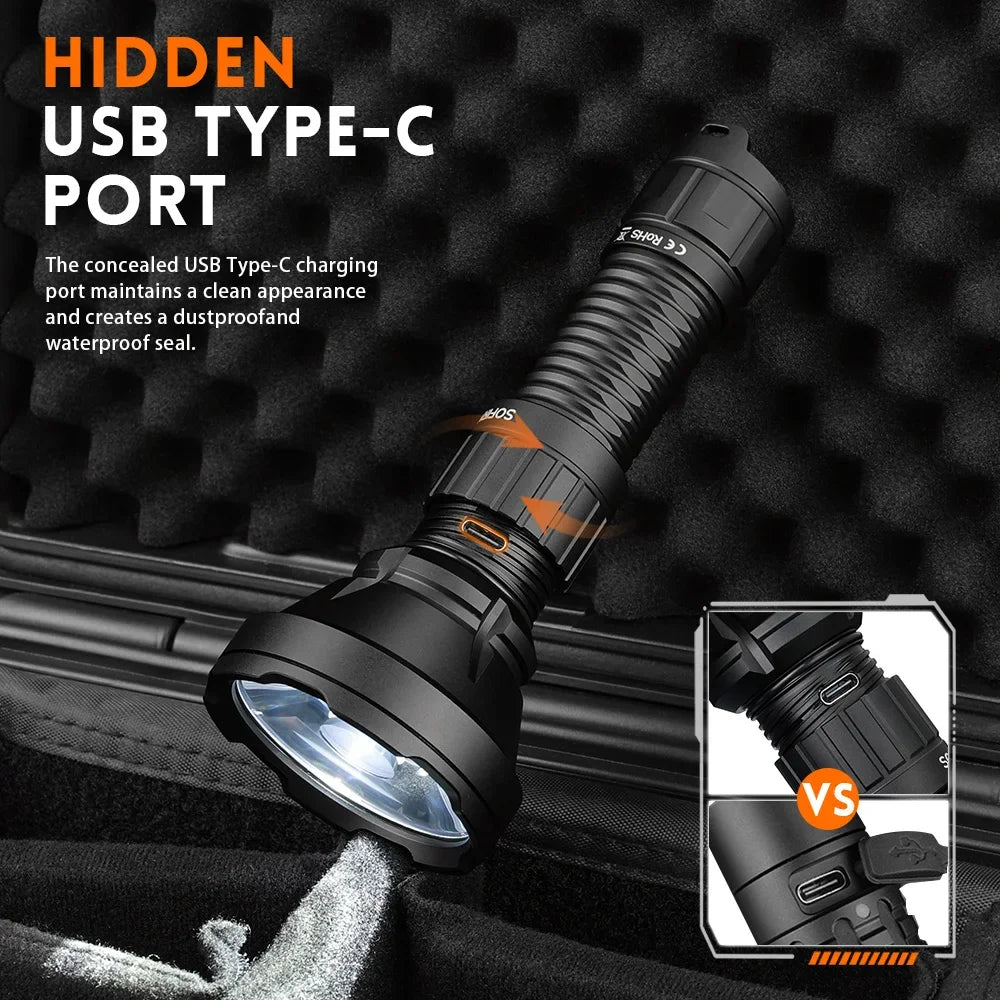 Sofirn SF26 Tactical Flashlight — 2000 Lumen USB-C Rechargeable LED — view 3 of outdoor sports