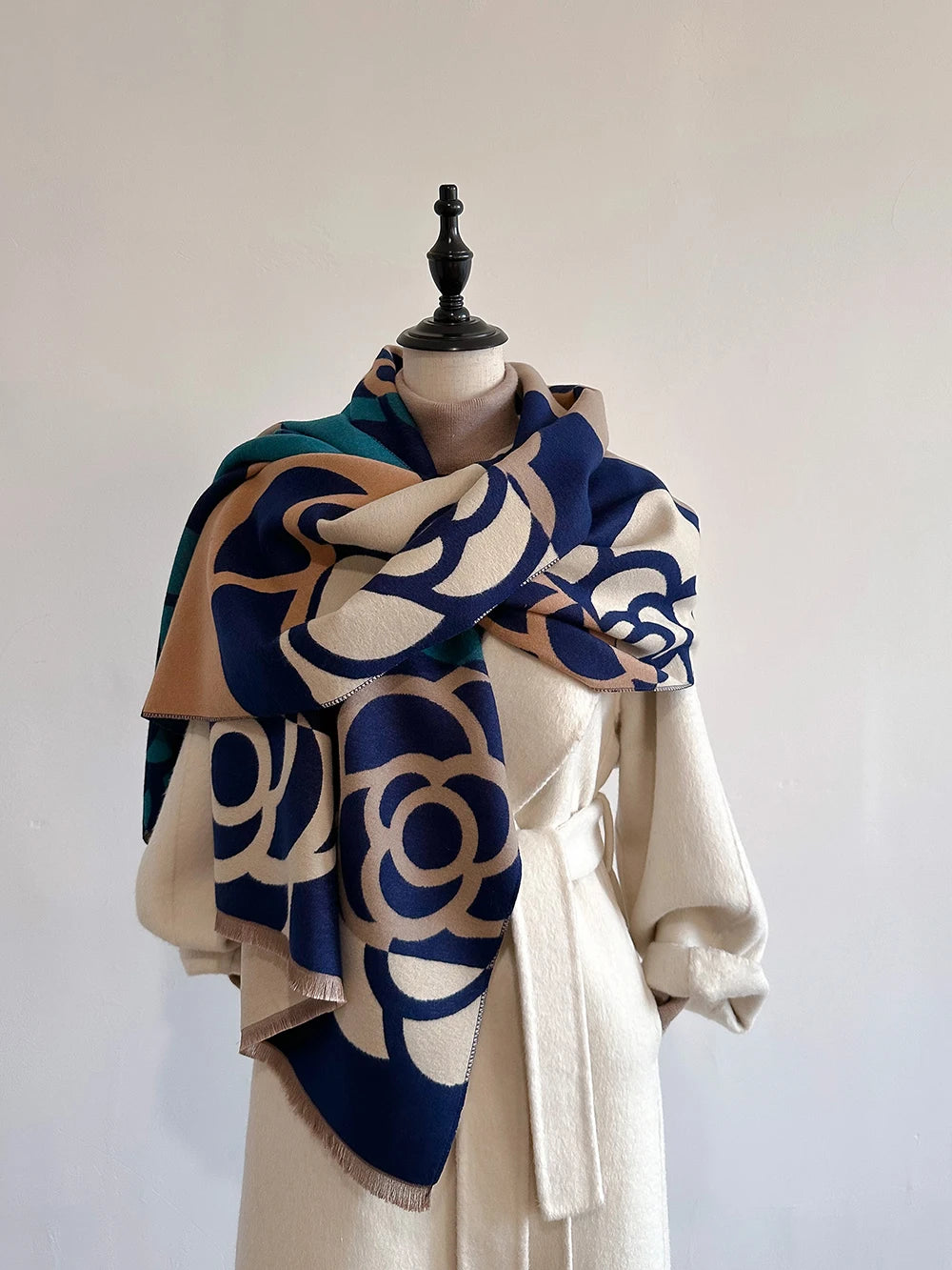 Pashmina Scarf Quiet-Luxury Everyday Wrap — Soft Cashmere-Feel Thick Warm Winter Blanket Shawl — view 8 of scarves & wraps