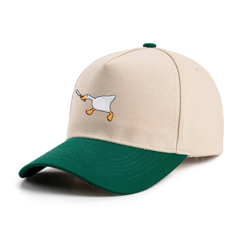 Embroidered Goose Baseball Cap — Quirky City-Style Streetwear Duckbill Casual Fashion Hat