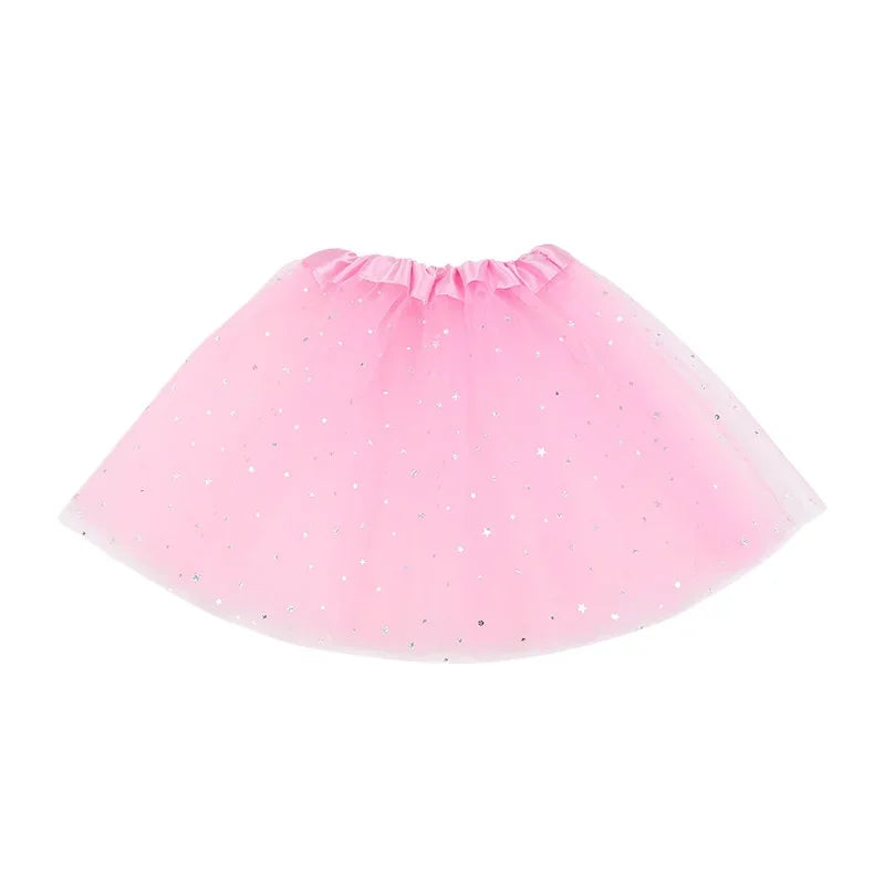 Kids Glitter Tulle Star Tutu Skirt - 3-Layer Sequin Dance Skirt for Girls — view 10 of tutus
