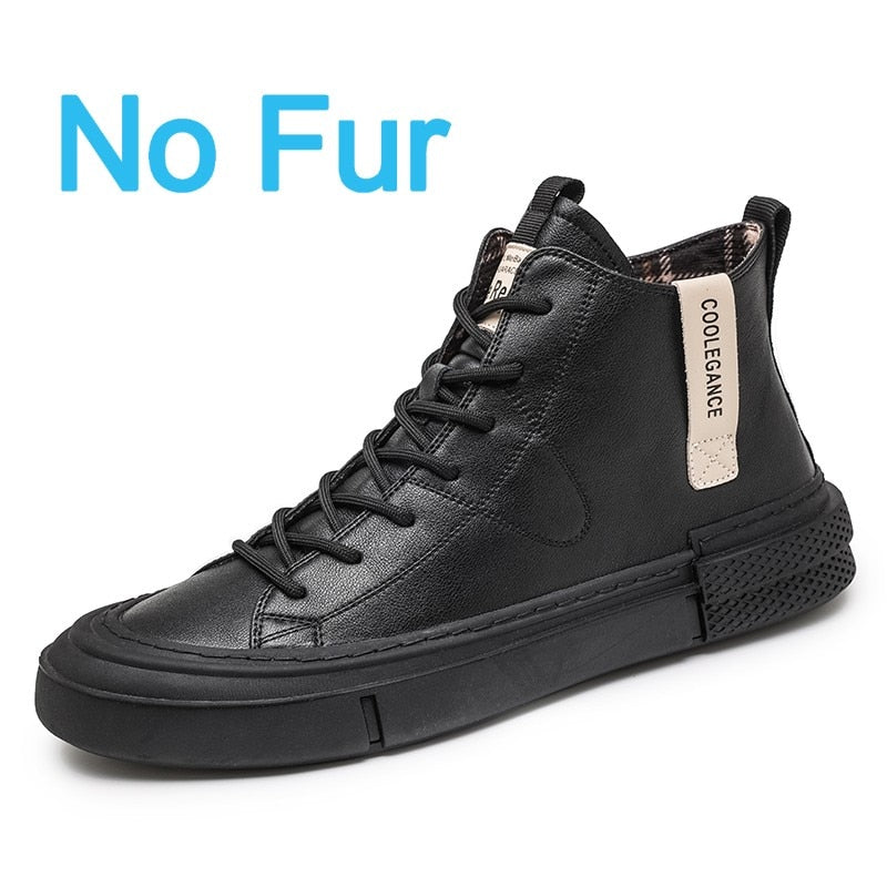 Mens Casual Shoes Luxury Brand High Top Leather Men's Shoes