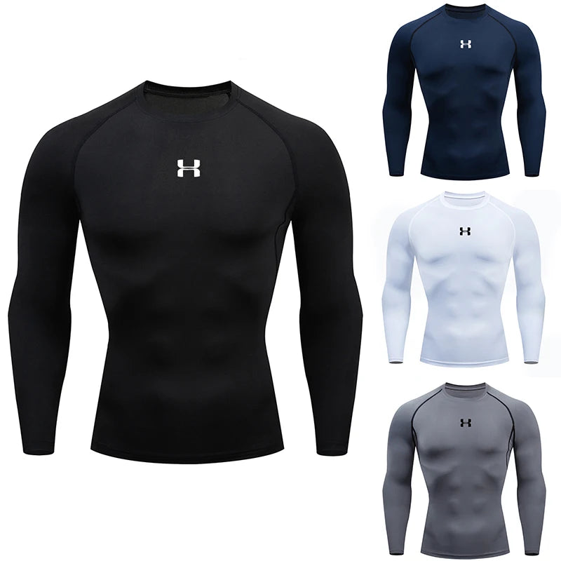 Men&rsquo;s Running Compression Tee &mdash; Long-Sleeve Athletic Rashguard &amp; Training Shirt — view 2 of sports & fitness