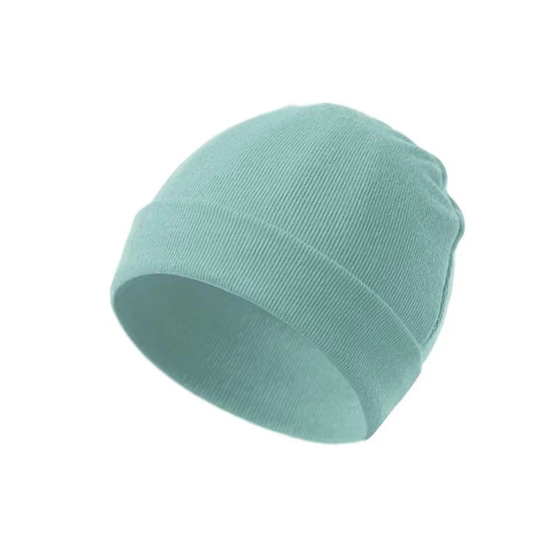 Newborn 100% Cotton Soft Bonnet Cap - Unisex Solid-Color Baby Beanie — view 12 of baby hats