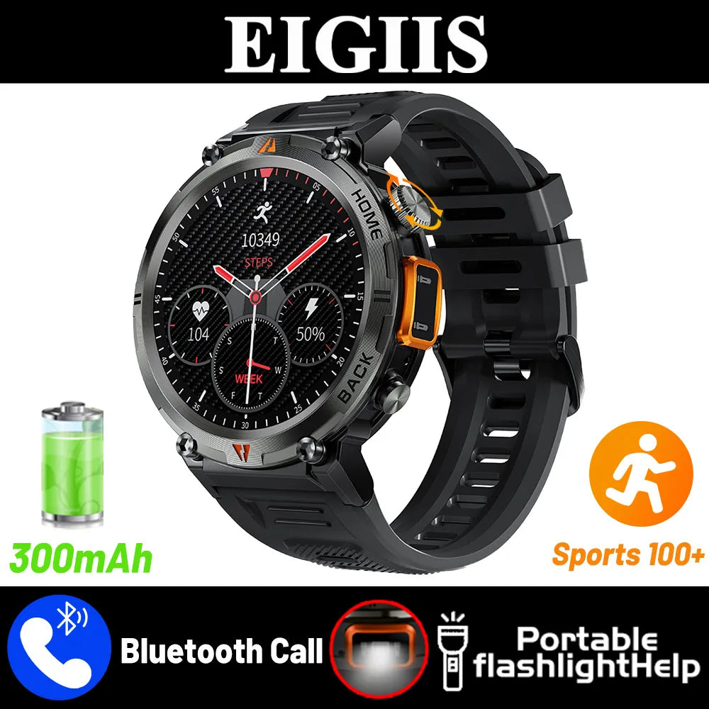 EIGIIS KE3 2025 New Bluetooth Call smartwatch for men Full Touch Screen With Health Monitor heart rate Flashlight Smart watch — view 8 of product