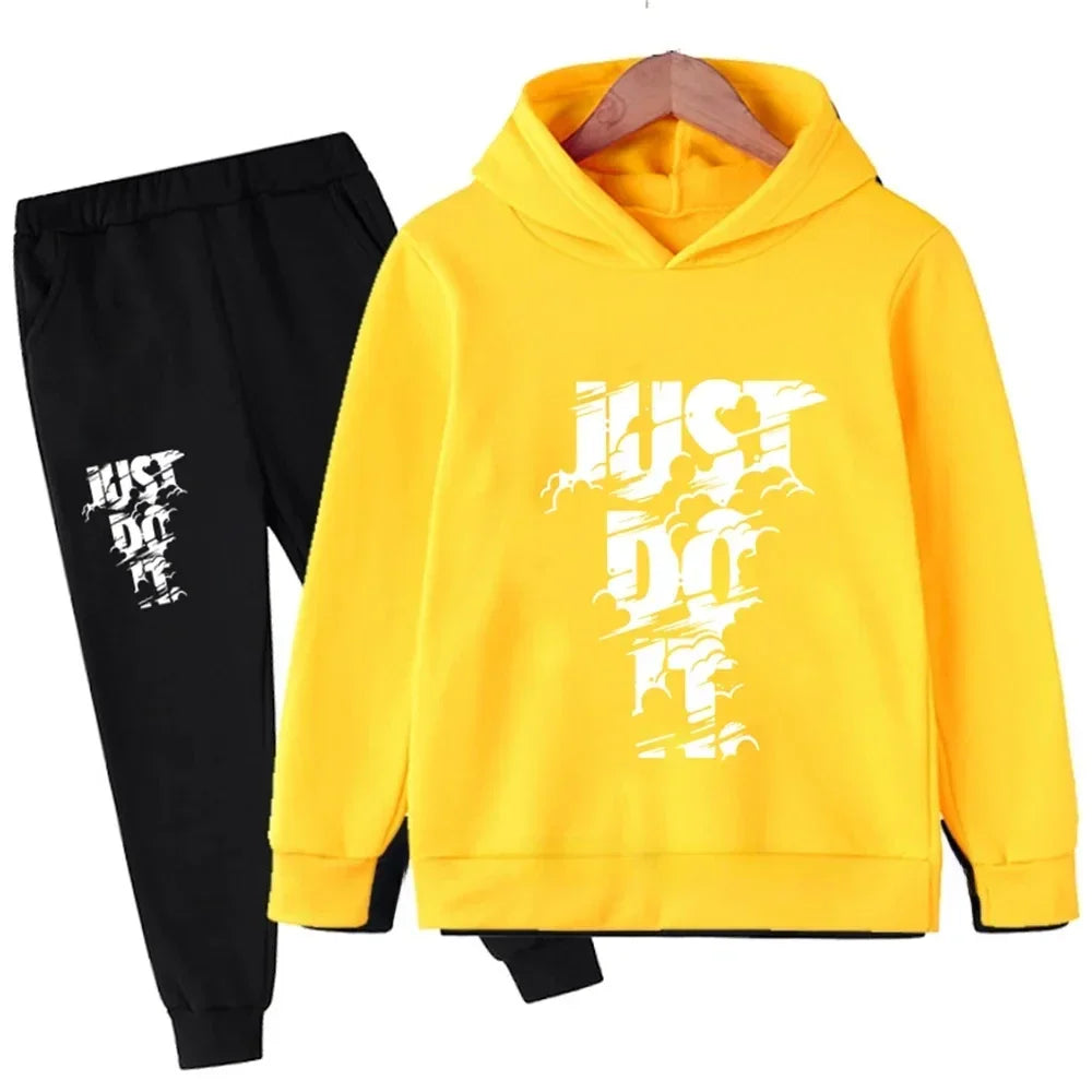 Children's Spring/Autumn Casual Sportswear Boys and Girls Hoodie+Pants 2-piece Set Daily Children's Clothing Set 3-14 Years Old