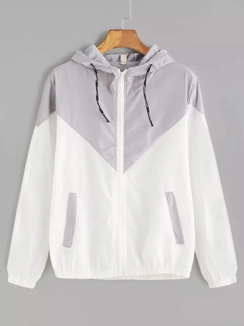 Women’s Outdoor Hooded Zip Jacket — Lightweight Patchwork Skin-Suit Coat — view 12 of sports & fitness