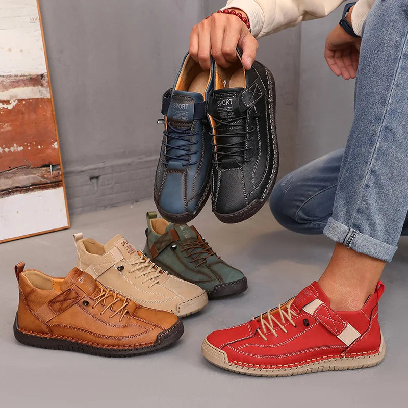 Women's British Retro Mid-Top Boots — Handmade Leather Anti-Slip Workwear Loafers — view 3 of boots
