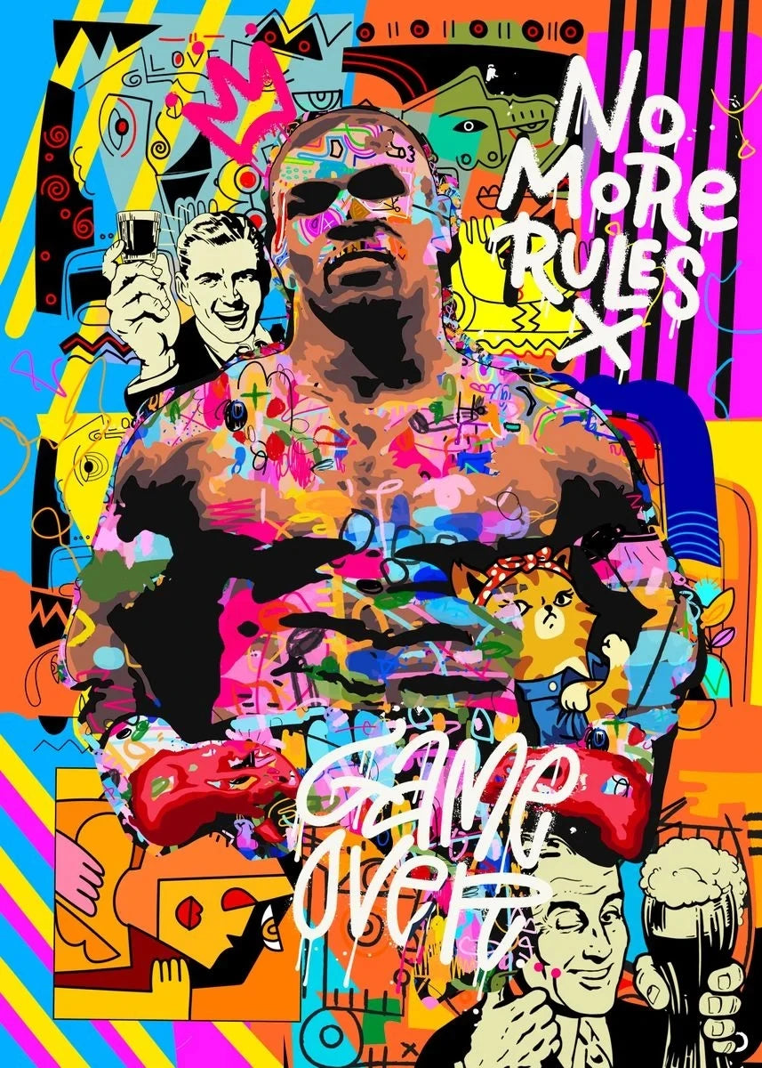 Home Decor Mike Tyson Boxing Graffiti Poster — Pop Canvas Wall Art, Boxer Legend Motivation — view 13 of home decor