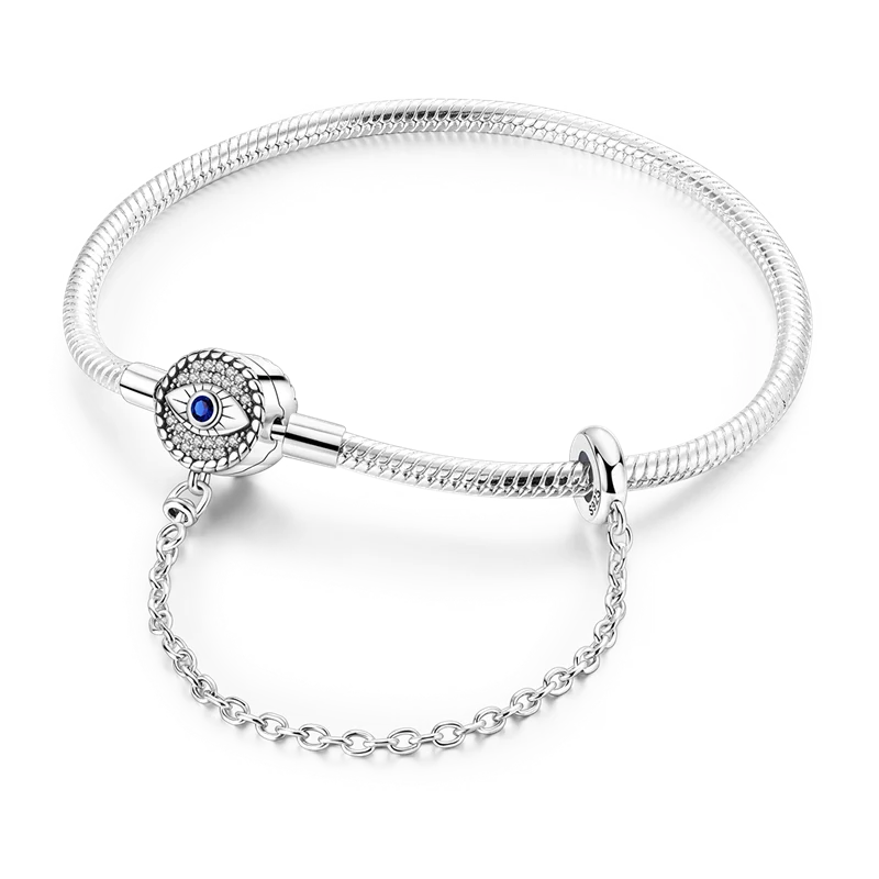 Pearl & Heart Charm Sterling Silver Bracelet 17-20cm — 925 DIY Fit Beads