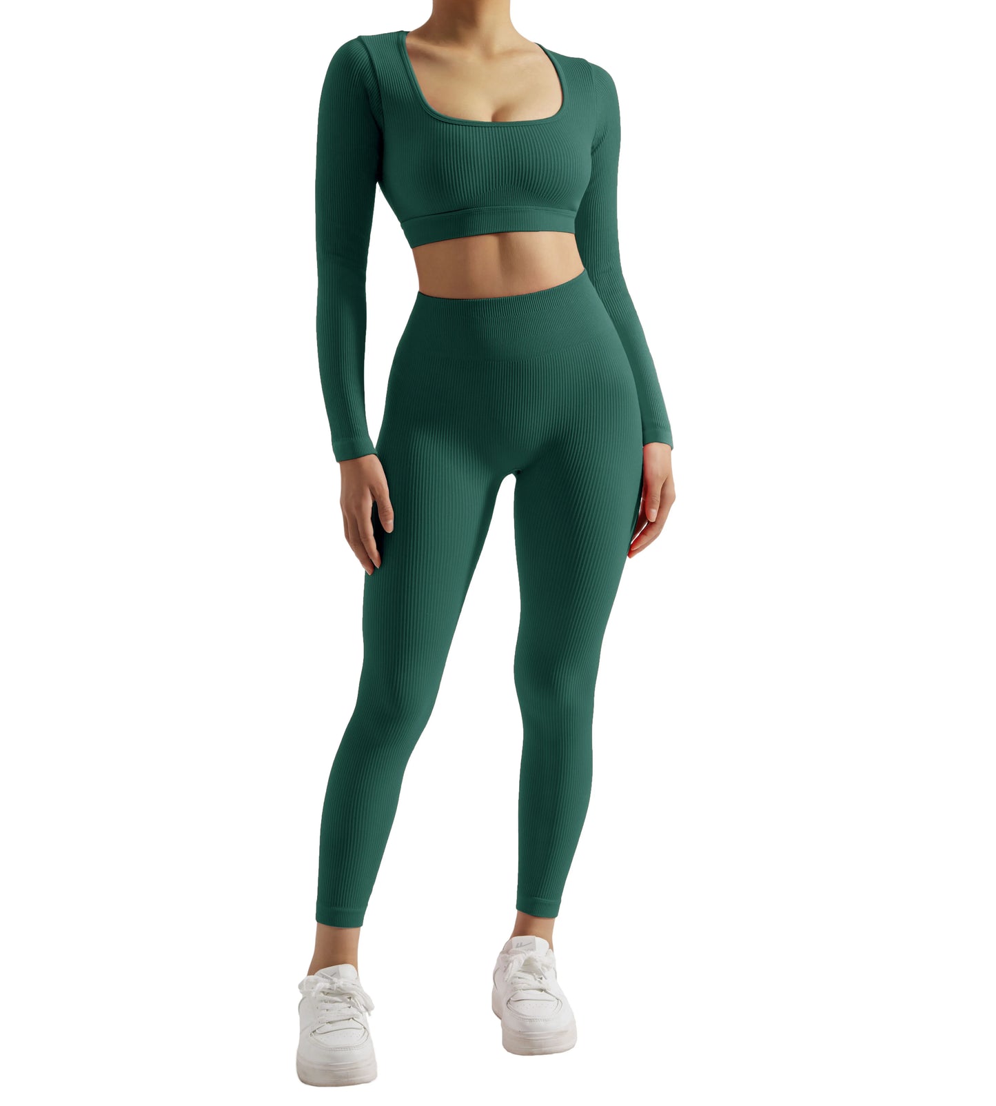 Women's Activewear Long-Sleeve Tracksuit Set — Quick-Dry Yoga Gym 2-Piece — view 4 of women's activewear
