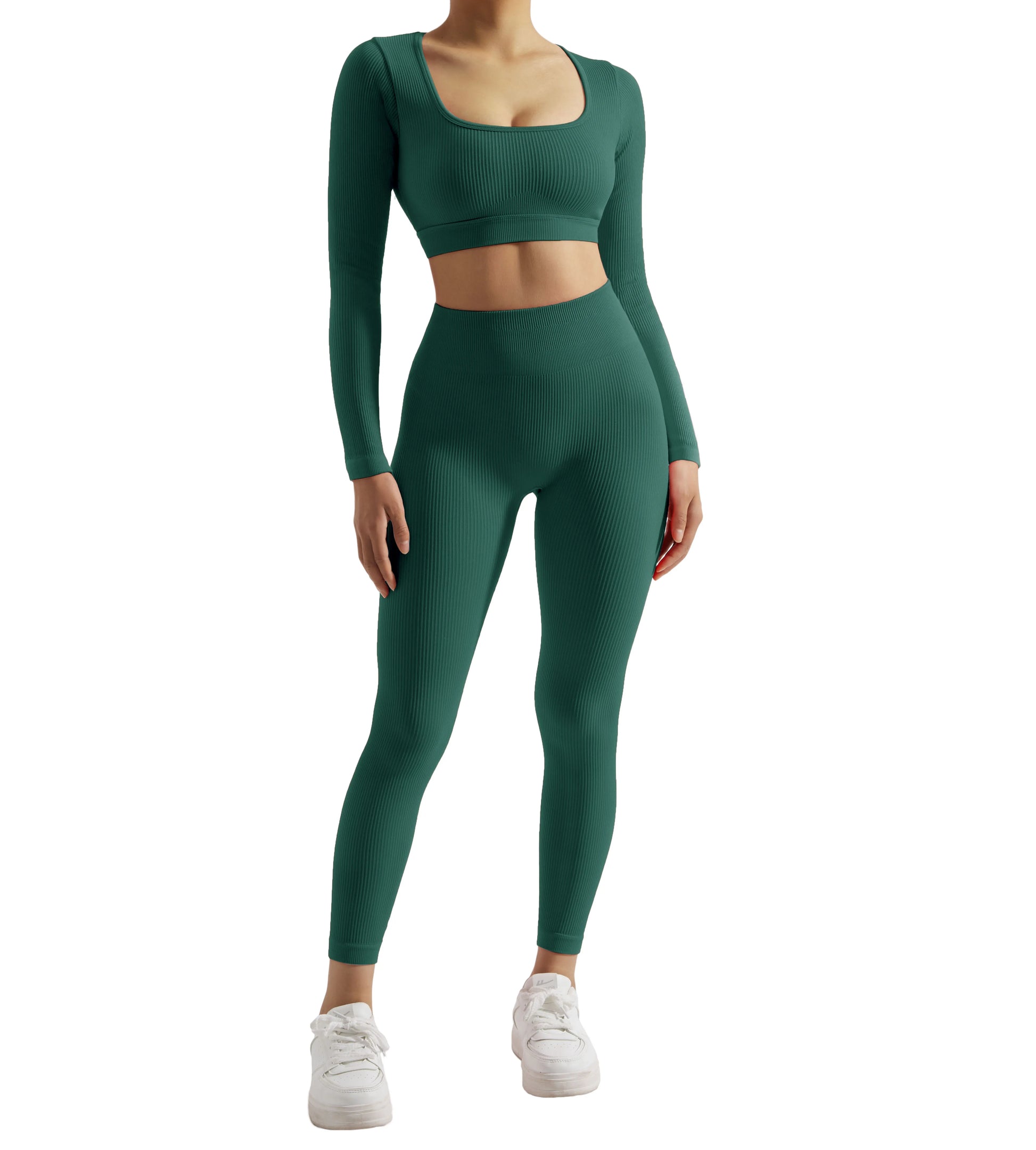 Women's Activewear Long-Sleeve Tracksuit Set — Quick-Dry Yoga Gym 2-Piece — view 4 of women's activewear
