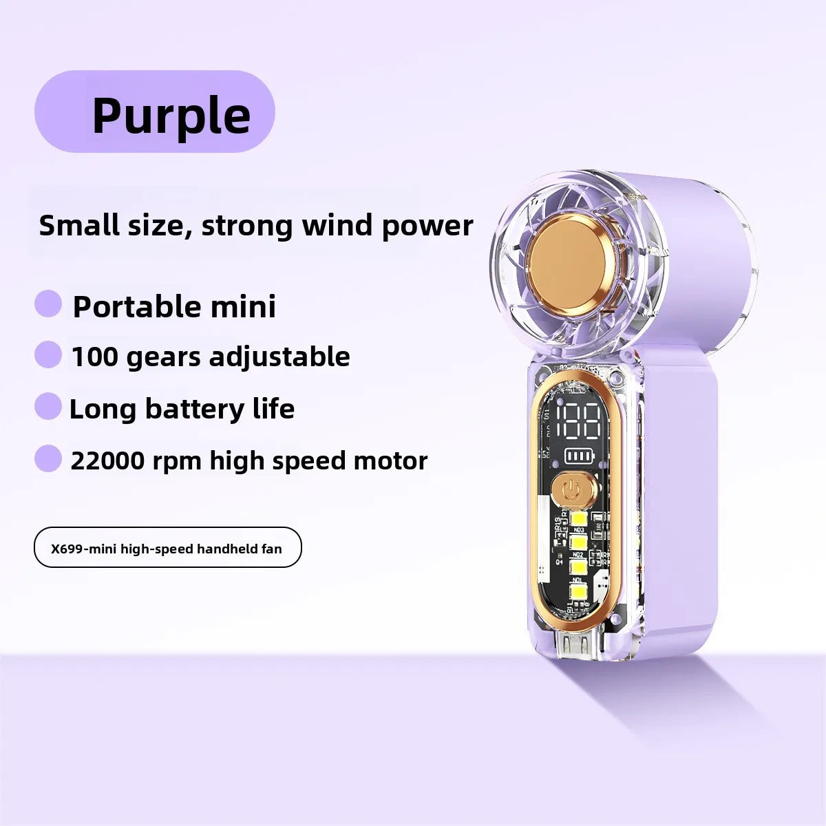 Portable USB Hand Fan — Rechargeable Mini Pocket Fan with Power Bank — view 7 of personal fans