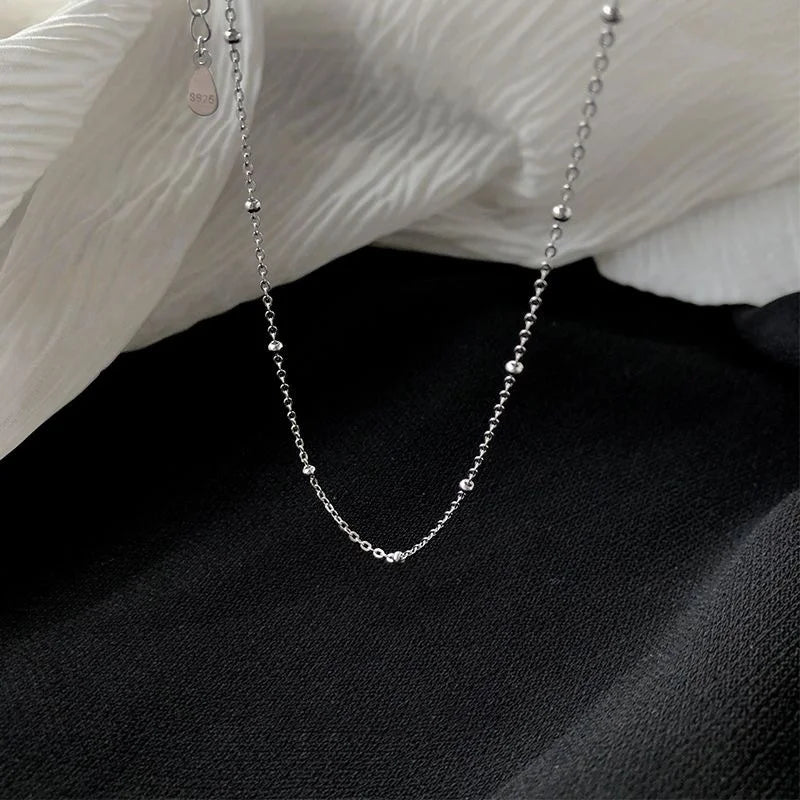 Pearl Baroque Clavicle Chain Necklace — Minimalist Faux Pearl Vintage Accessory — view 5 of necklaces