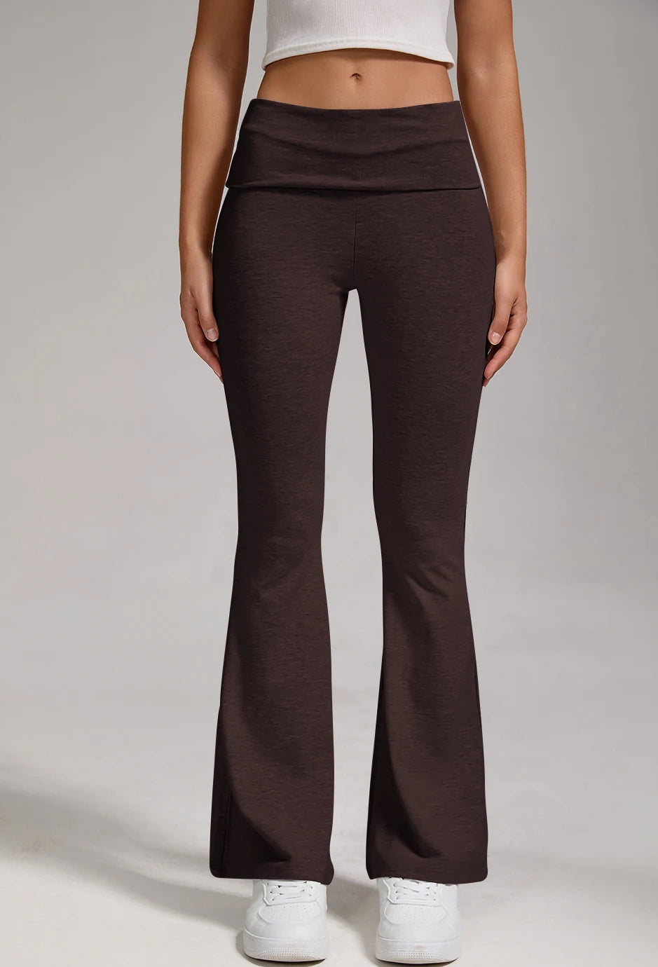 Women's Activewear Wide-Leg Yoga Pants — High-Waist Flared Lounge Workout Trousers — view 3 of women's activewear