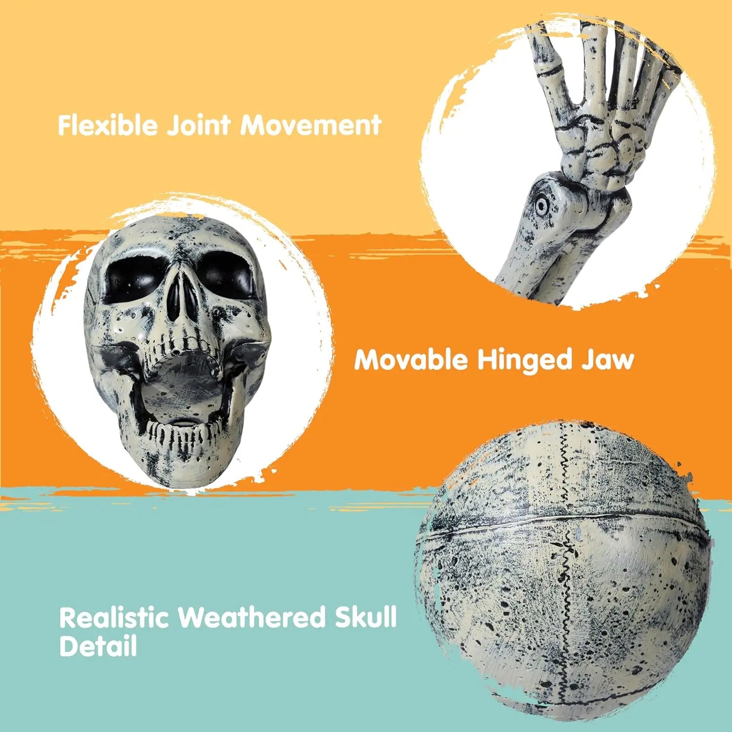 3-Piece Realistic Skeleton Halloween Outdoor Decorations — product photo 2