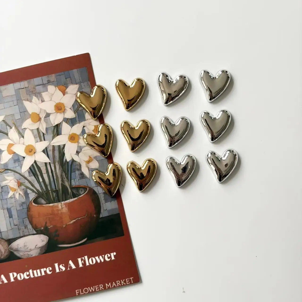 Home Decor Heart-Shaped Fridge Magnets — 6/12 Pcs Cute Decorative Stickers for Kitchen, Home & Office — view 3 of home decor