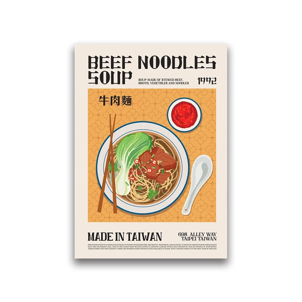 Delicious World Cuisine Canvas Poster &mdash; Pho, Ramen &amp; Tapas Wall Art for Kitchen Decor — view 7 of wall art & prints