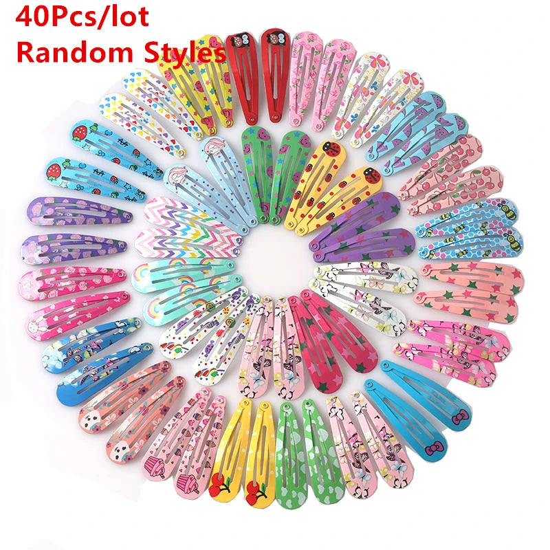 40Pcs/Lot Hair Accessories Girls Hairpin Print Cartoon Fruit Animal Flower Hair Clip Cute Powder Hairgrip New Children Headdress — view 10 of product