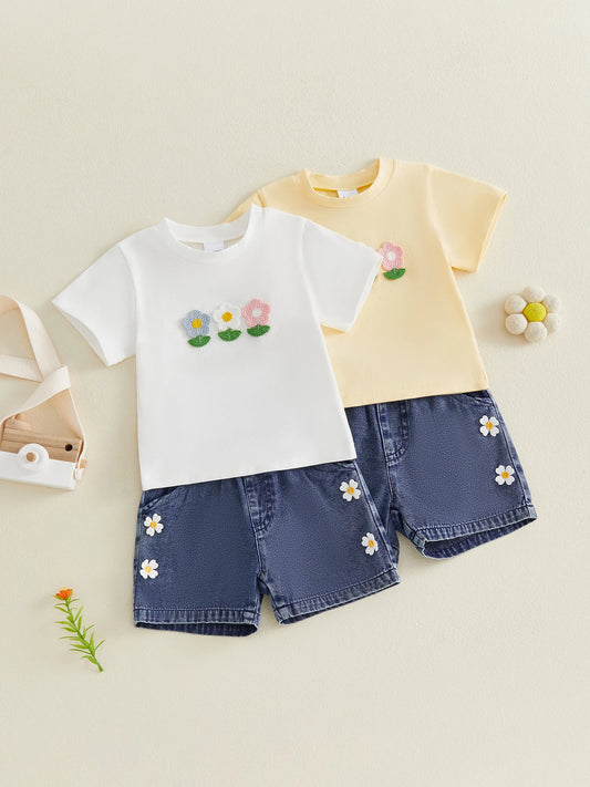 Girls Floral Tank Top & Skirt Set - Sleeveless Summer Outfit for Kids — view 1 of girls sets