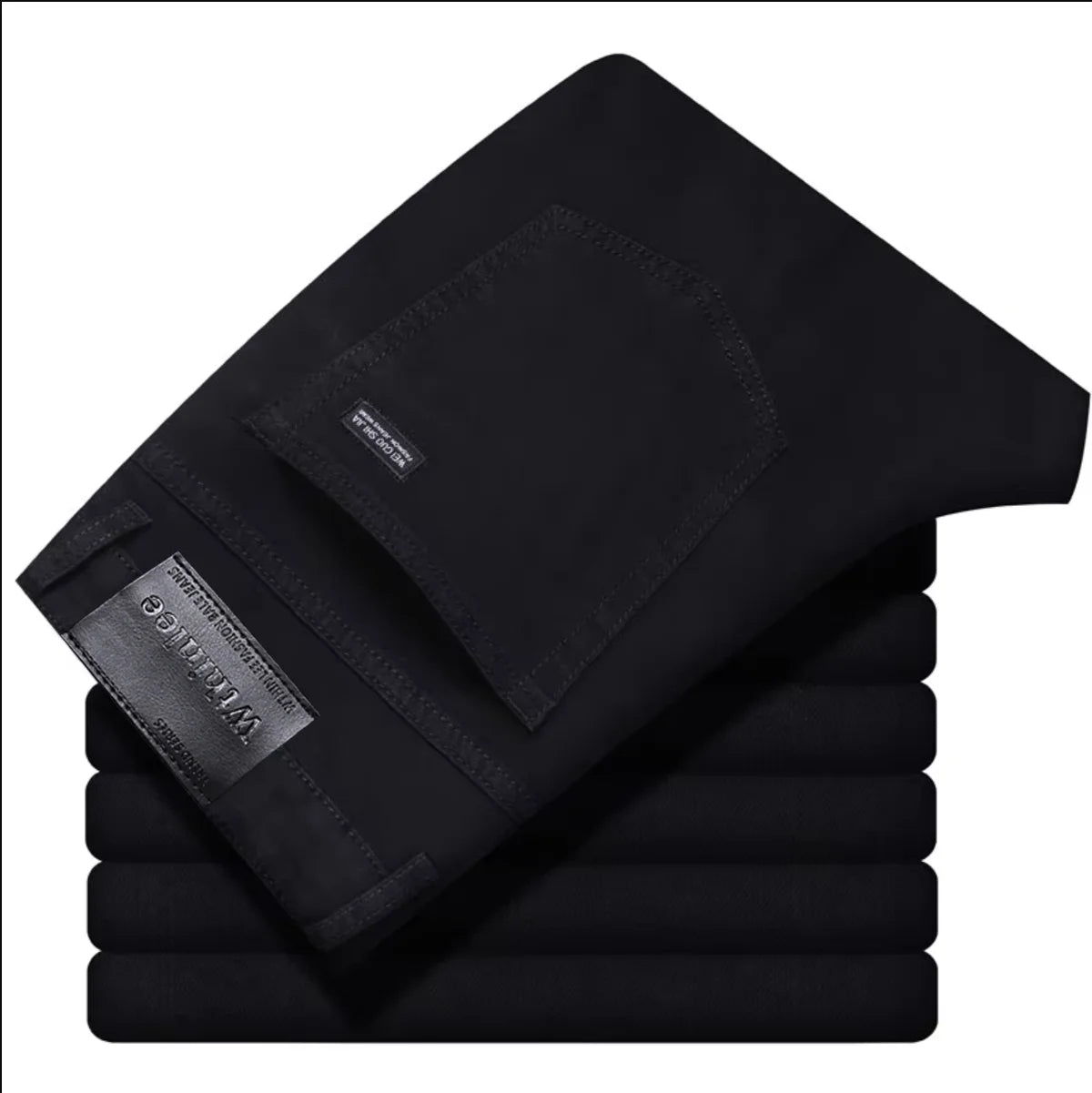 Wthinlee Men's Business Jeans — Stretch Straight Fit Classic Denim Trousers — view 6 of men's clothing