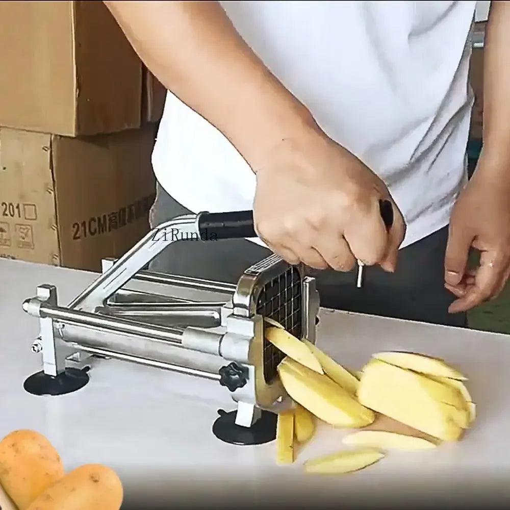 Manual Fruit & Vegetable Cutter – French Fry Potato Slicer for Home & Commercial Use