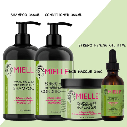 4/1PCS Original Mielle Rosemary Mint Shampoo/Conditioner/Strengthening Hair Masque/Oil Gently Clean Scalp Repair Damaged Hair