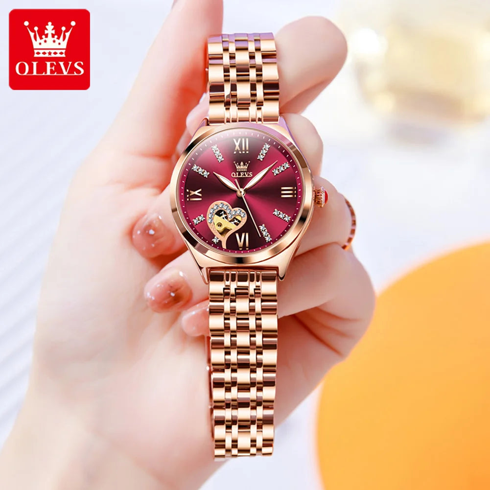 OLEVS 6636 Women's Roman Dial Watch — Luxury Fashion Quartz Wristwatch — view 2 of watches