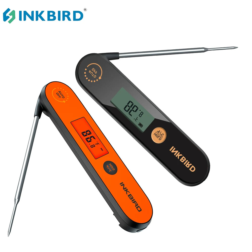 INKBIRD Waterproof Digital Meat Thermometer – Instant-Read Folding BBQ Thermometer with Backlight