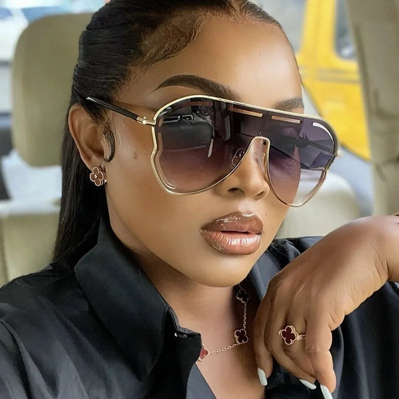 Oversized Shield Sunglasses 2024 — Hollow One-Piece Big-Frame Luxury Special-Shaped Eyewear — view 3 of sunglasses