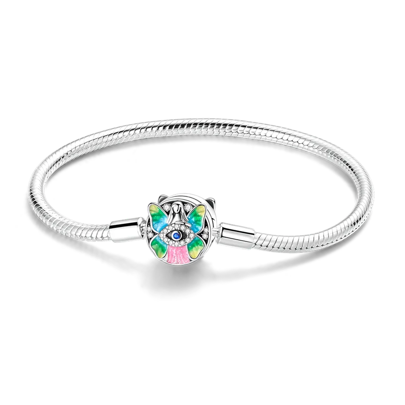 Pearl & Heart Charm Sterling Silver Bracelet 17-20cm — 925 DIY Fit Beads