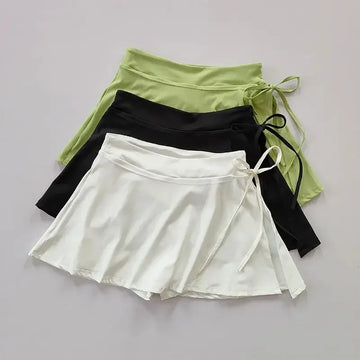 Sports Yoga Tennis Skort — Quick-Dry with Inner Shorts & Pocket — front view