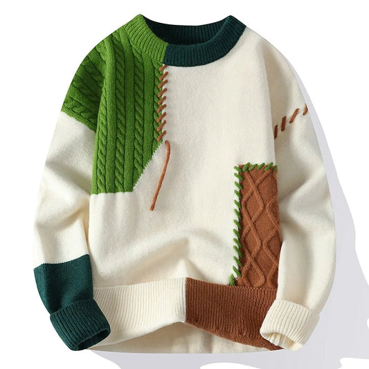 Men Sweater Fashion Warm Pullover Knitted Casual Sweatwear New Korean