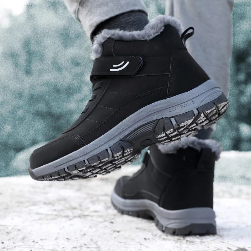 Men's Premium Fur-Lined Snow Boots — Platform Non-Slip Warm Ankle Combat Boots — view 5 of boots