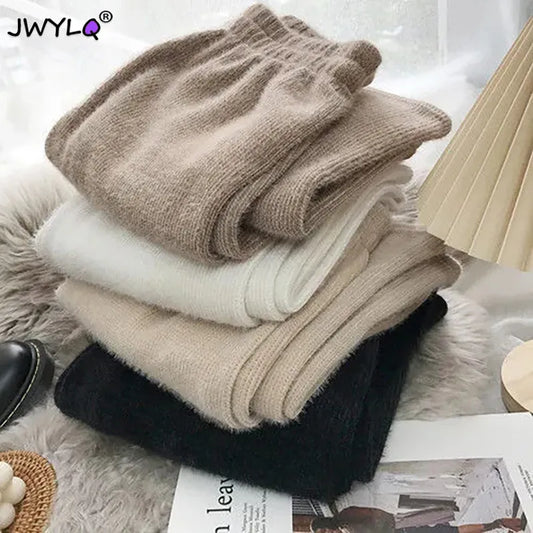 Lucyever High Quality Knitted Women's Warm Pants Autumn Winter