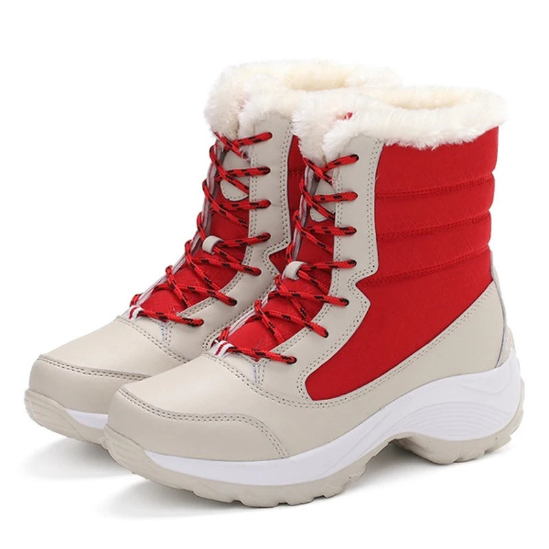 Women's Non-Slip Snow Boots — Fur-Lined Platform Wedge Ankle Boots — view 8 of boots