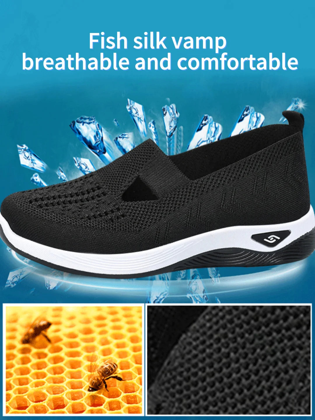 Women's breathable knit lightweight summer walking sneakers
