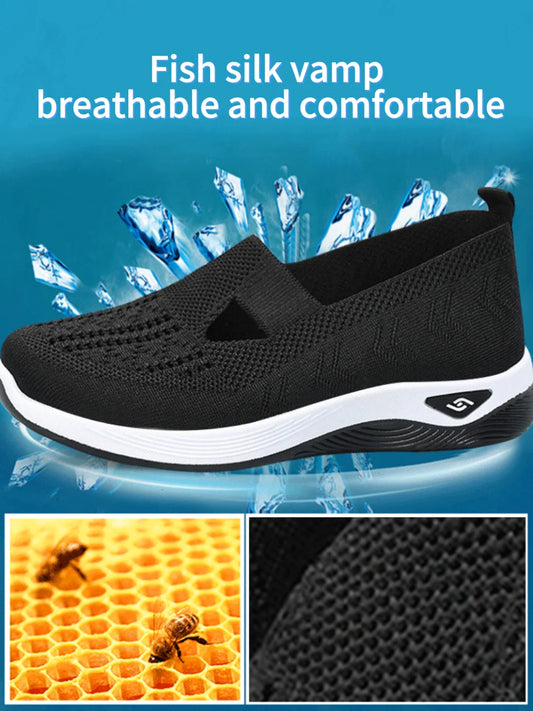 Women's breathable knit lightweight summer walking sneakers