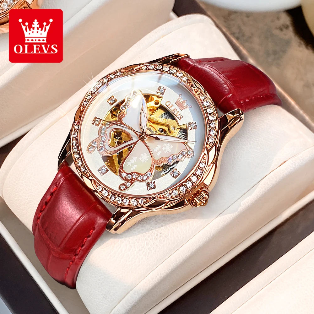 OLEVS 6622 Women's Butterfly Dial Watch — Luxury Diamond Quartz Wristwatch — view 7 of watches