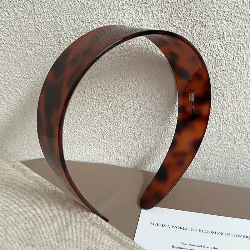 Fashion Acetate Headband  BLOND HAVANA Color Matching Hair Band Wide Headband Women Girls Hair Accessories — view 3 of product