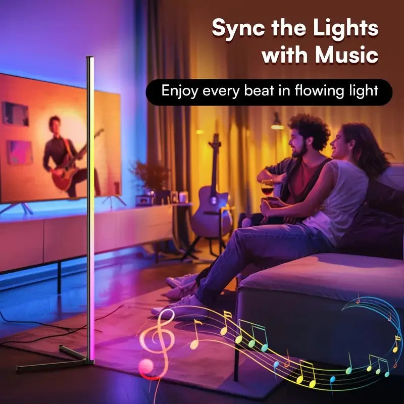 RGB LED Corner Floor Lamp — Smart Modern Music-Sync Lamp with 16 Million DIY Colors — view 4 of led &amp; smart lighting