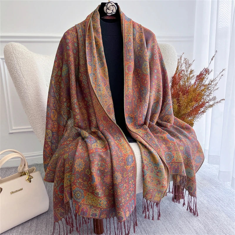 Pashmina Scarf in 58 Signature Shades — Cashmere-Feel Women's Tassel Shawl Wrap Color Stack — view 20 of scarves & wraps