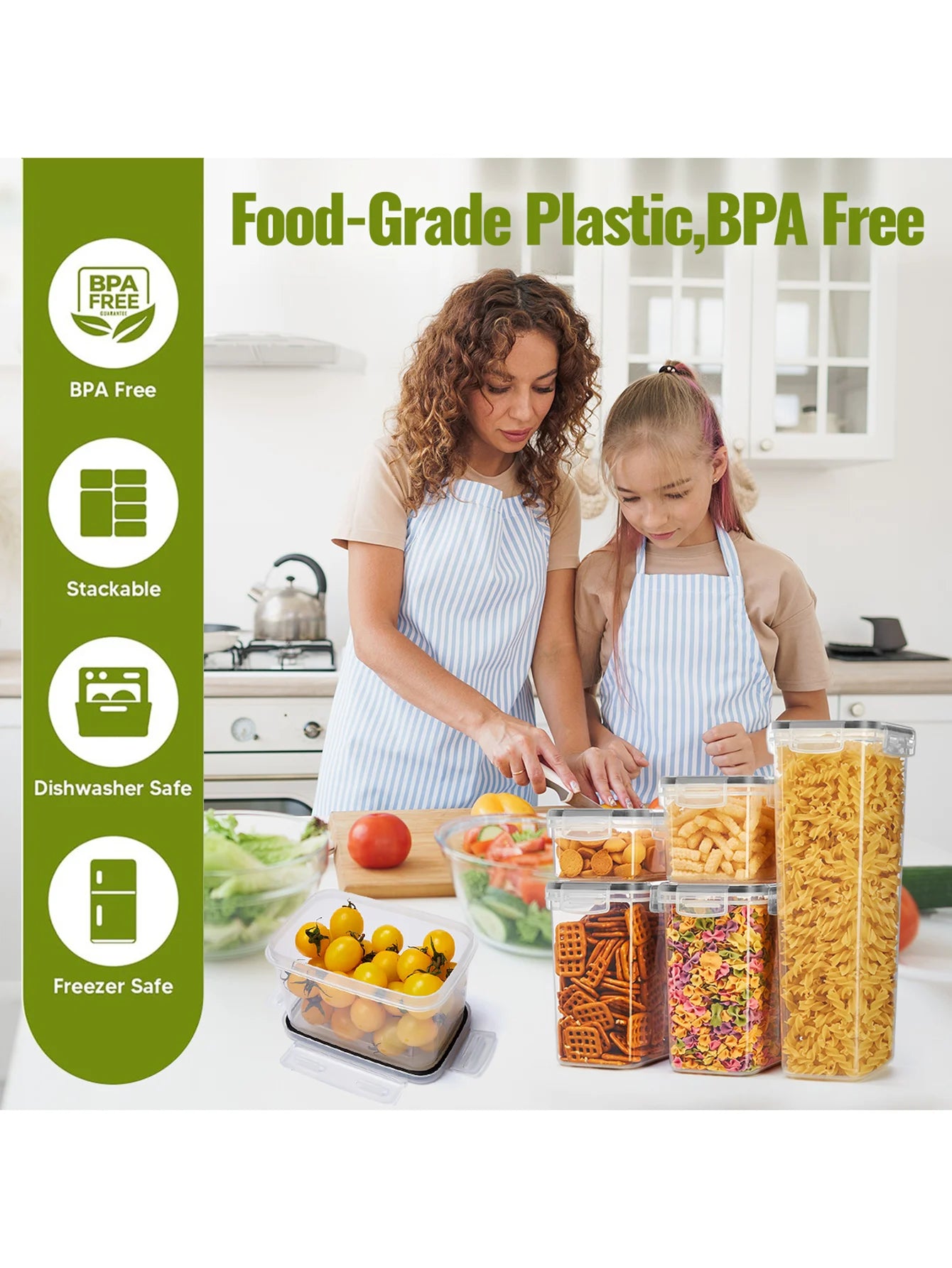 48-Piece Sealed Pasta & Food Storage Box Set with Lids & Labels — product photo 3