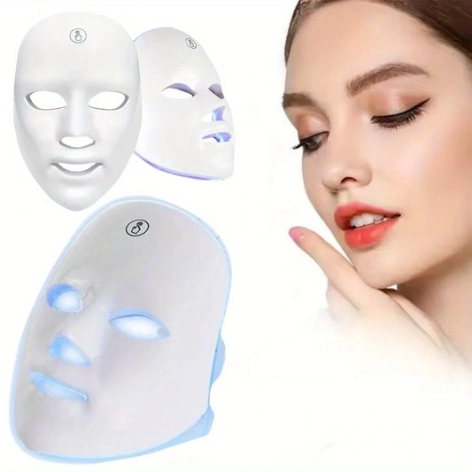 Rechargeable 7-Color LED Face Mask – Light Therapy Facial Care Tool