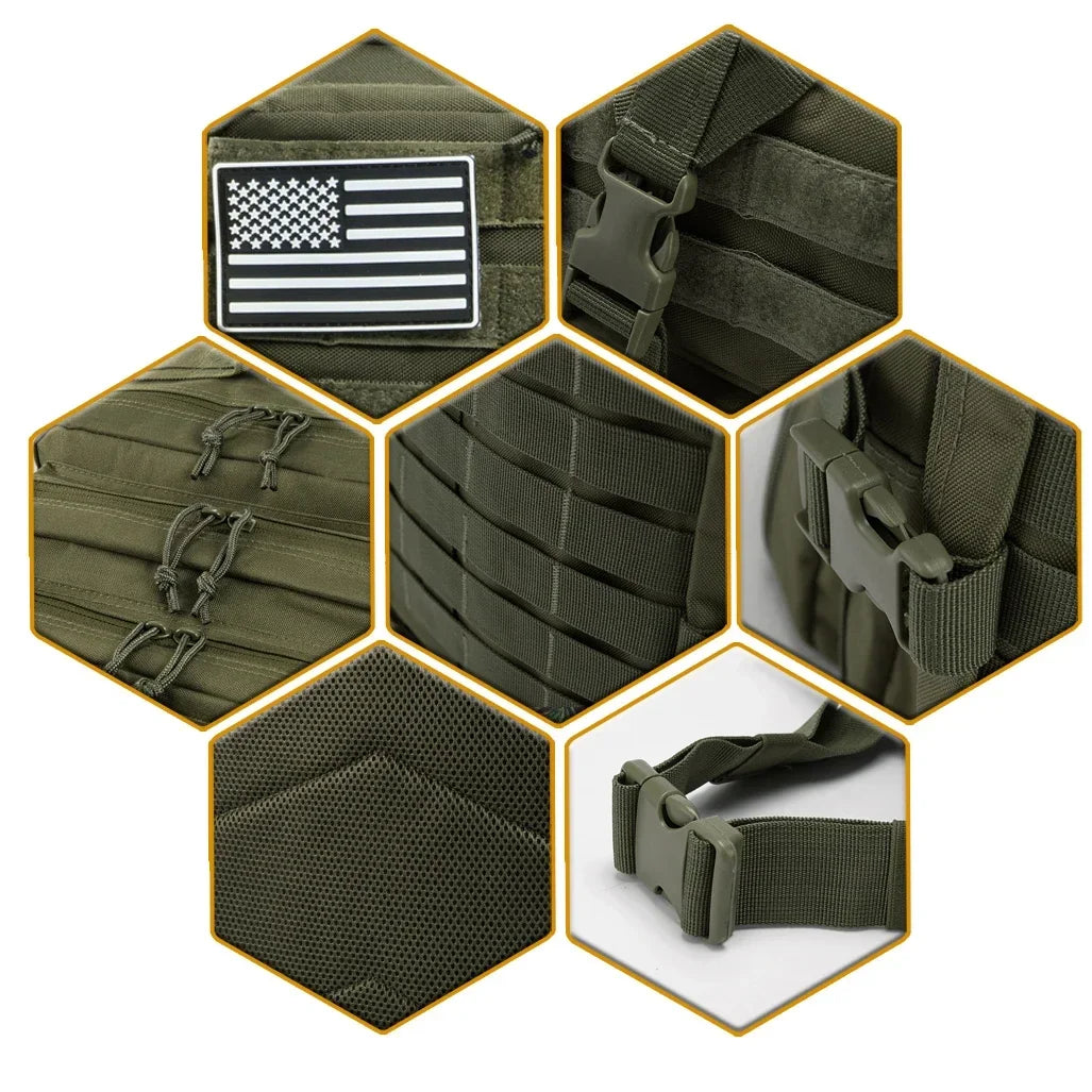 45L Tactical Military-Style Backpack — MOLLE Webbing for EDC & 3-Day Use — view 6 of outdoor sports