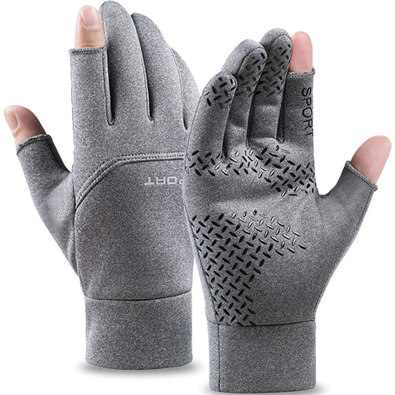 Winter Fishing Gloves Cycling Warm — Anti-Slip Two-Finger Touchscreen Outdoor Angling Gloves — view 1 of gloves